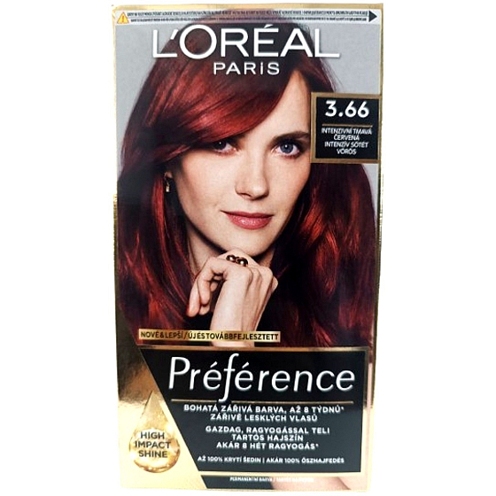 Loreal Paris Préférence farba do włosów 3.66 Intensywna ciemna czerwień