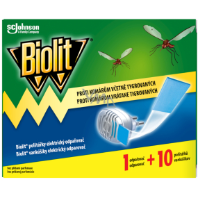 Biolit Elektrický odpařovač proti komárům s polštářky 10 nocí + náhradní náplň 10 kusů Biolit Elektrický odpařovač proti komárům s polštářky 10 nocí + náhradní náplň 10 kusů