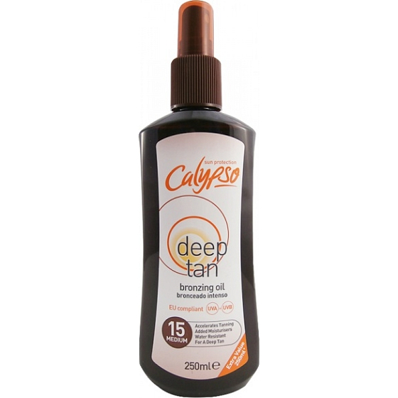Calypso Deep Tan SPF15 bronzující olej na opalování 250 ml