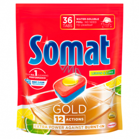 Somat Gold 12 Action Lemon & Limea Tablety do myčky, pomáhají odstranit i odolné nečistoty bez předmytí 36 tablet Somat Gold 12 Action Lemon & Limea Tablety do myčky, pomáhají odstranit i odolné nečistoty bez předmytí 36 tablet