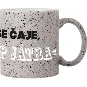 Albi Kameninový hrnek Napij se čaje šedý 570 ml