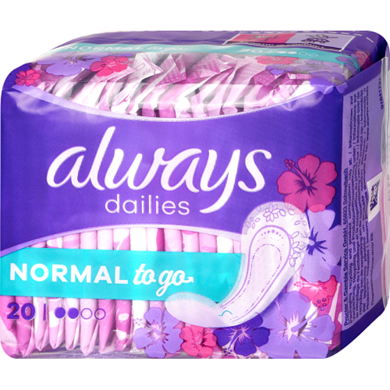 Always Dailies Singles To Go Normal Fresh Scent wkładki intymne 20 sztuk