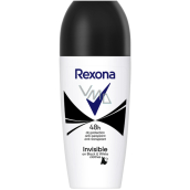 Rexona Invisible Black & White kuličkový antiperspirant deodorant roll-on pro ženy 50 ml