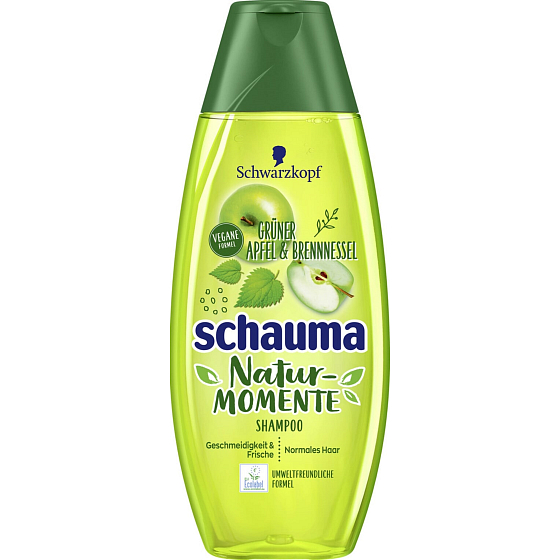 Schauma Natural Moments Green Apple & Nettle šampon pro normální vlasy 400 ml