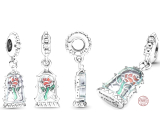 Zawieszka ze srebra próby 925 Disney Piękna i Bestia Czarująca Róża, charms do bransoletki