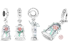 Zawieszka ze srebra próby 925 Disney Piękna i Bestia Czarująca Róża, charms do bransoletki