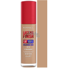 Rimmel Lasting Finish Hyaluronic Acid dlouhotrvající hydratační make-up 200 Soft Beige 30 ml Rimmel Lasting Finish Hyaluronic Acid dlouhotrvající hydratační make-up 200 Soft Beige 30 ml