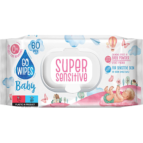 Go Wipes Baby Super Sensitive chusteczki nawilżane dla dzieci, 60 sztuk