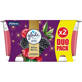 Glade Winter Berries świeca zapachowa w szkle duo 2 x 112 g