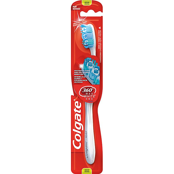 Colgate 360° Max White One Medium střední zubní kartáček 1 kus