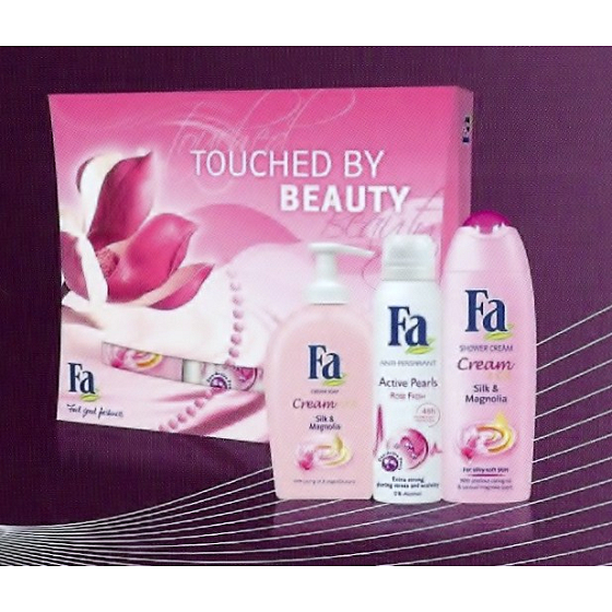 Fa Hedvábí & Magnolie sprchový gel + deo sprej + tekuté mýdlo, kosmetická sada