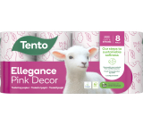 Ten Ellegance Pink Decor papier toaletowy 150 arkuszy 3 warstwy 8 sztuk
