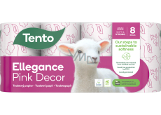 Ten Ellegance Pink Decor papier toaletowy 150 arkuszy 3 warstwy 8 sztuk