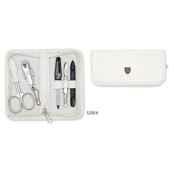 Kellermann 3 Swords Luxusní manikúra 6 dílná Articial Leather z vysoce kvalitní umělé kůže White 5208 PN