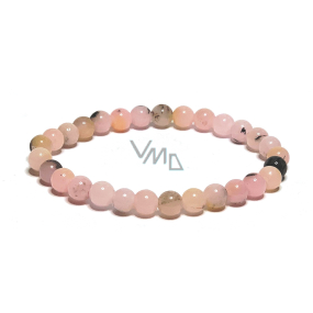 Opal różowy bransoletka elastyczny naturalny kamień, kulka 6 mm / 16 - 17 cm, kamień królowej, przyciągłości, żeńskiej intuicji i piękna Opal różowy bransoletka elastyczny naturalny kamień, kulka 6 mm / 16 - 17 cm, kamień królowej, przyciągłości, żeńskiej intuicji i piękna