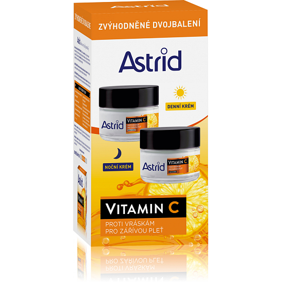 Astrid Witamina C krem dzienny przeciw zmarszczkom 50 ml + krem nocny przeciw zmarszczkom 50 ml, duopack