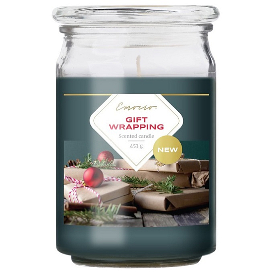 Emocio Gift Wrapping - Balení dárků vonná svíčka sklo se skleněným víčkem 453 g 93 x 142 mm