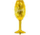 Ditipo Balon foliowy nafukovací sklenice Cheers zlaty 80 cm