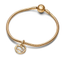 Zawieszka ze srebra próby 925 pozłacana znakiem zodiaku Bliźniąt, element do bransoletki