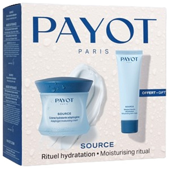 Payot Source Crème Hydratante Adaptogène pleťový hydratační krém 50 ml + Source Masque Baume Réhydratant hydratační osvěžující maska 50 ml, kosmetická sada pro ženy