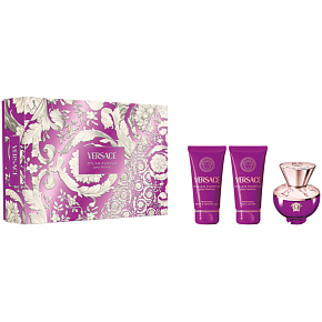 Versace Dylan Purple Pour Femme woda perfumowana 50 ml + mleczko do ciała 50 ml + żel pod prysznic 50 ml, zestaw prezentowy dla kobiet