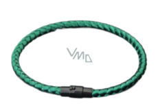 Lanový Magnetický náramek – zelený 19,5 cm x 4 mm, unisex