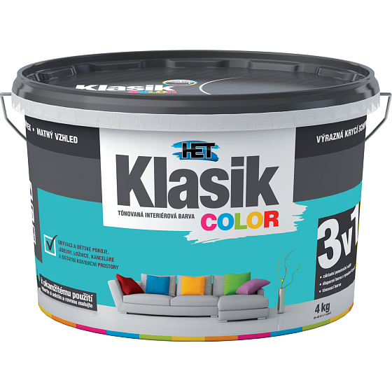 Het Klasik Color farba malarska, 0588 zielony turkusowy, 4 kg