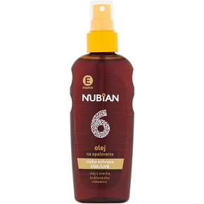 NUBIAN Olej do opalania SPF 6 z beta-karotenem w sprayu, 200 ml
