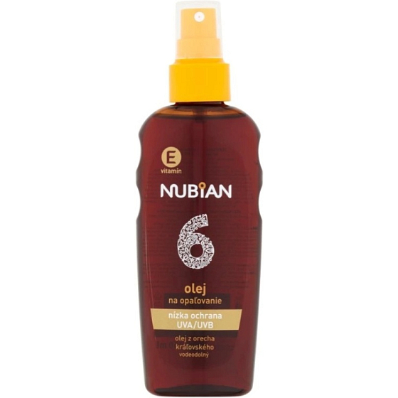 NUBIAN Olej do opalania SPF 6 z beta-karotenem w sprayu, 200 ml
