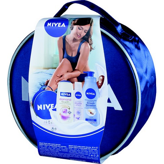 Nivea Diamond tělové mléko 400 ml + sprchový gel 250 ml + antiperspirant deodorant sprej 150 ml, pro ženy kosmetická sada