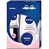 Nivea Care & Diamond sprchový gel 250 ml + Black & White Clear antiperspirant sprej 150 ml + krém 30 ml, kosmetická sada