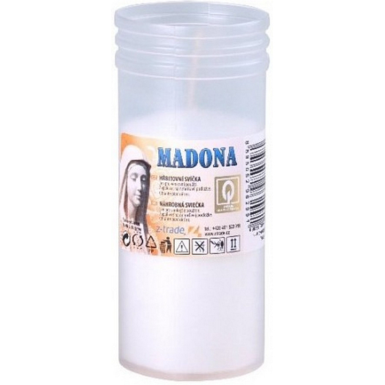 Madona Cmentarna świeczka wkład lisowana biała 2,5 dnia 180 g