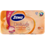 Zewa Deluxe Aqua Tube Kaszmirowy Brzoskwiniowy perfumowany papier toaletowy 150 arkuszy 3-warstwowy 8 sztuk, rolka, którą możesz spłukać