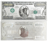 Talisman postrzebrzona dolarowa banknot 1 000 000 USD