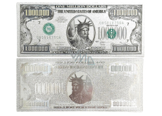 Talisman postrzebrzona dolarowa banknot 1 000 000 USD