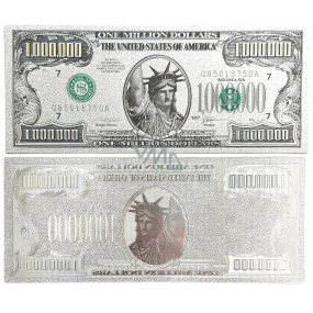 Talisman postrzebrzona dolarowa banknot 1 000 000 USD