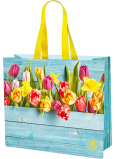 Niteola omywatelna torba zakupowa, 45 × 40 × 18 cm, wzór tulipany