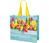 Niteola omywatelna torba zakupowa, 45 × 40 × 18 cm, wzór tulipany