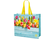 Niteola omywatelna torba zakupowa, 45 × 40 × 18 cm, wzór tulipany