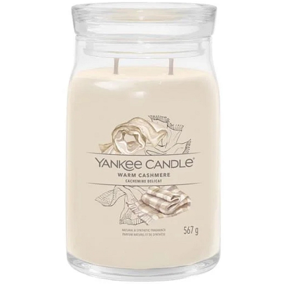 Yankee Candle Warm Cashmere - Ciepły kaszmir zapachowa świeca Signature duża szklana 2 knoty 567 g