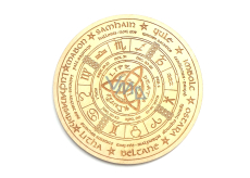 Drewniana deska do wróżb z wahadłem z symbolem zodiaku 15 cm