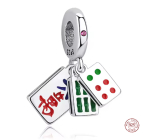 Stříbro přívěsek 925 Mahjong – Tři kameny štěstí, herní talisman z Východu