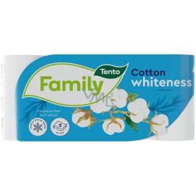 Tento Family Cotton Whiteness toaletní papír bílý 2 vrstvý 150 útržků 8 kusů
