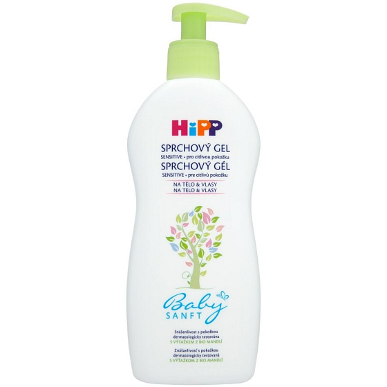 HiPP Babysanft Bio Sprchový gel s přírodním mandlovým olejem pro citlivou pokožku 400 ml
