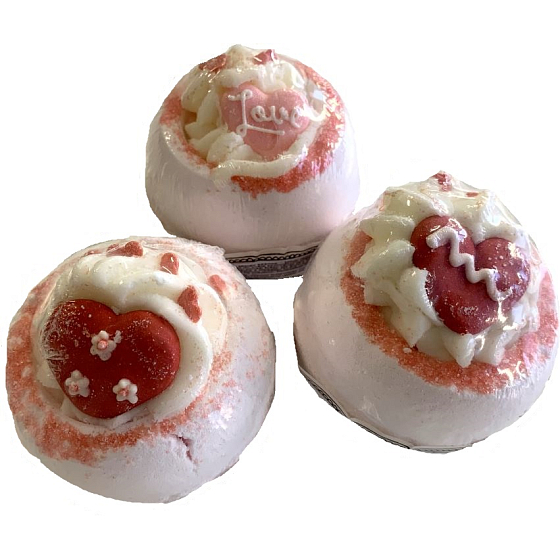 Bomb Cosmetics Milujemy esencje - Fell in Love Musująca kula do kąpieli 160 g mix