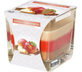 Bispol Apple & Cinnamon - Jablko a skořice tříbarevná vonná svíčka sklo, doba hoření 32 hodin 170 g