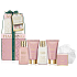 Baylis & Harding Jojoba, Vanilka & Mandlový olej sprchový krém 100 ml + mycí gel 100 ml + tělové mléko 50 ml + krém na ruce 50 ml + krystalky do koupele 25 g + mycí žínka, kosmetická sada pro ženy