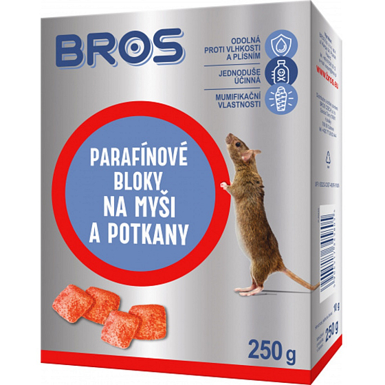 Bros Bloki parafinowe na myszy i szczury 250 g