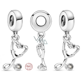 Zawieszka ze srebra 925 Stetoskop Serce, element do bransoletki z pasją Zawieszka ze srebra 925 Stetoskop Serce, element do bransoletki z pasją