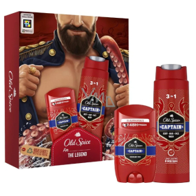 Old Spice Captain dezodorant w sztyfcie 50 ml + żel pod prysznic 3w1 do twarzy, ciała i włosów 250 ml, zestaw kosmetyków dla mężczyzn Old Spice Captain dezodorant w sztyfcie 50 ml + żel pod prysznic 3w1 do twarzy, ciała i włosów 250 ml, zestaw kosmetyków dla mężczyzn